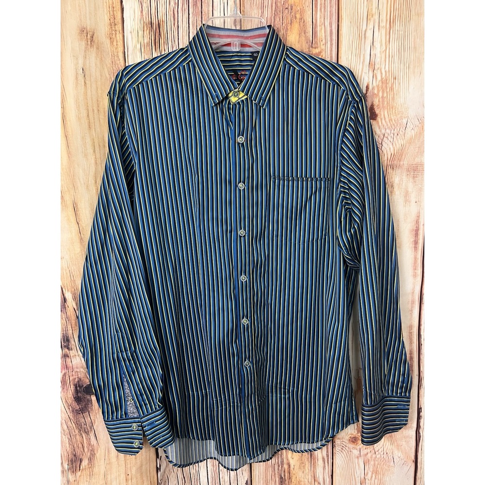 Robert Graham X Mens Button Down Luxury Shirt Flip Cuffs Size Large